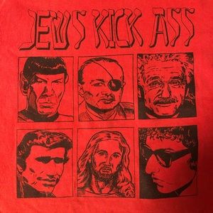 Vintage Jews Kick Ass Permanent Record Jesus Shirt